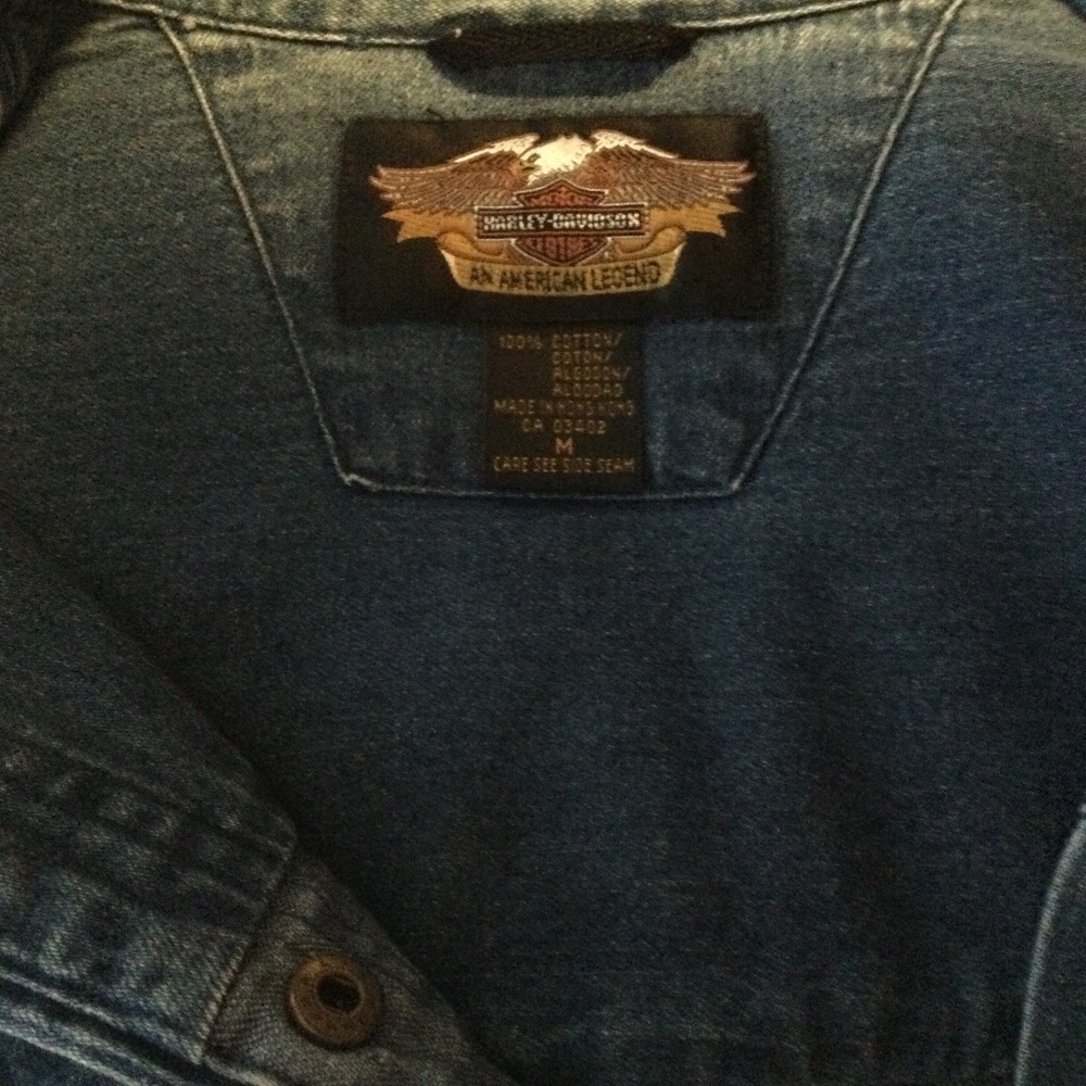 Harley Davidson Snap Front Denim Shirt - Picture 3 of 5